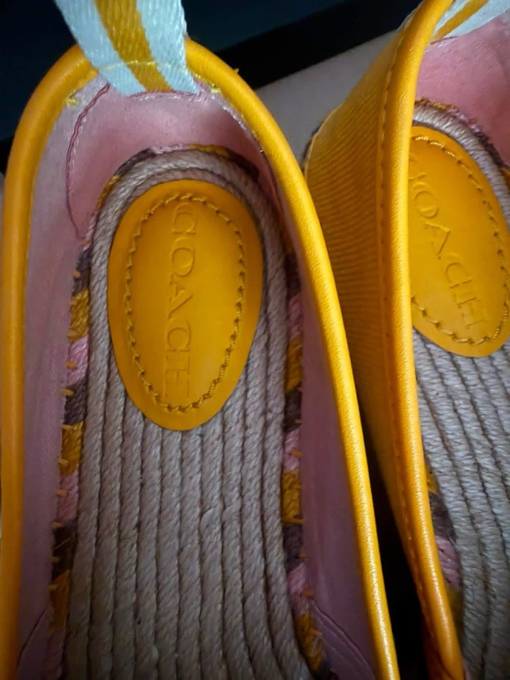 Coach Women's Mustard Yellow Canvas Tassel Loafers - Picture 5 of 9